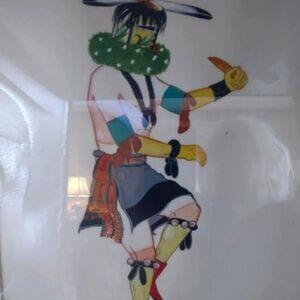 Vintage original signed watercolor painting by zuni artist‎ Percy Sandy